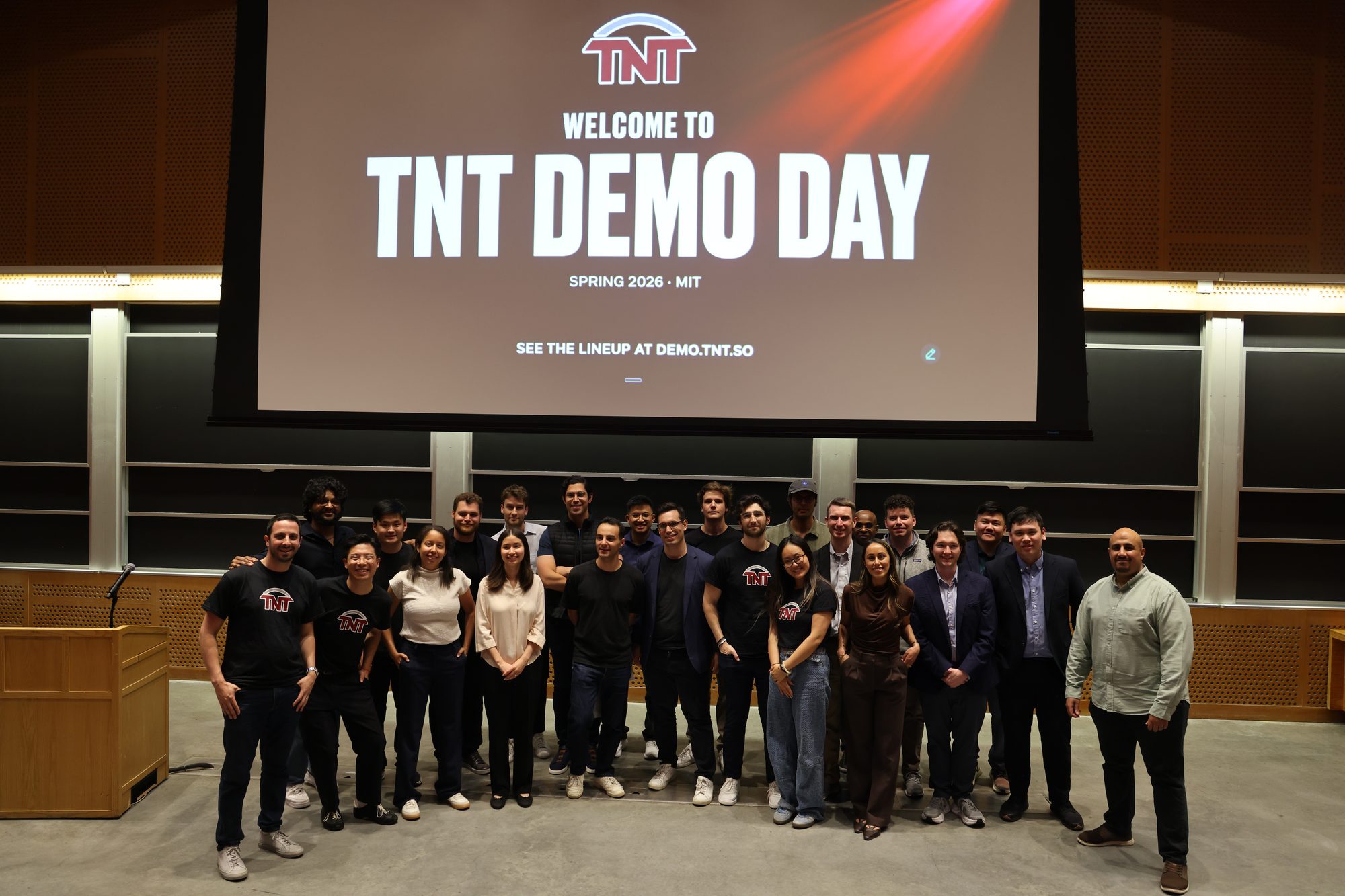 A TNT cohort and guests filling the auditorium at Demo Day